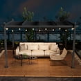 thumbnail image 3 of Gymax Auvent de Pergola Rétractable en Aluminium pour l'Extérieur 10 x 13 Pi Abri Treillis à Vignes Gris, 3 of 10