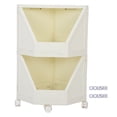 thumbnail image 2 of Corner Storage Cabinet, Corner Cabinet Cabinet Corner Shelf with 4 Movable Wheels, Stand Corner Shelf for Small Space Bathroom Kitchen Living Room Home Office, 2 of 7