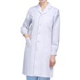 thumbnail image 2 of Lab Coat Female Costume Professional White Soft Comfortable Laboratory Coat for Long Sleeved M, 2 of 9