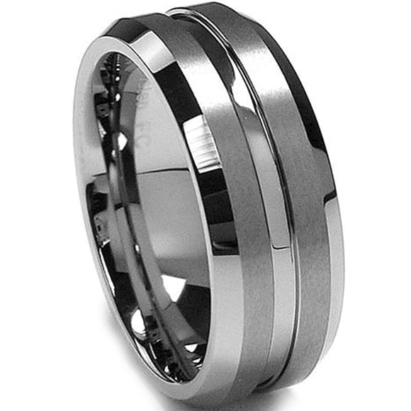 8MM High Polish / Matte Finish Men's Tungsten Ring Wedding Band