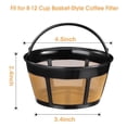 thumbnail image 3 of Filtre à Café Réutilisable, Filtres à Café pour Panier Filtre à Café de Remplacement pour 8-12 Tasses avec Fond en Maille en Acier Inoxydable, 3 of 7
