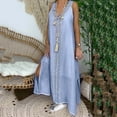 thumbnail image 4 of Fankiway Robe Longue Maxi pour Femmes Grande Taille à Col en V Sans Manches de Plage Ample en Dentelle Patchwork Robe Maxi Robes d'Été de Plage pour Femmes Grande Taille Robes pour Femmes, 4 of 7