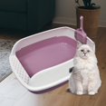 thumbnail image 3 of High Face Cat Litter Box Cat Potty Toilet with Detachable Frame Kitten Potty Pan Pink, 3 of 9