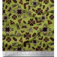 thumbnail image 1 of Soimoi Moss Georgette Fabric Flower Artistic Print Fabric by The Yard 42 Inch Wide, 1 of 3