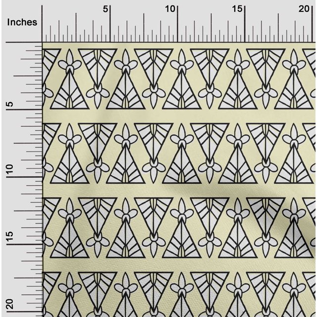Tissu Lycra en Polyester Pomme Imprimé Floral & Triangle 1 Yard 56 Inch Wide