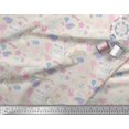 thumbnail image 3 of Soimoi White Poly Georgette Fabric Heart & Unicorn Kids Printed Fabric 1 Yard 52 Inch Wide, 3 of 3