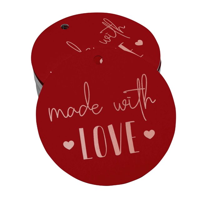 Inkdotpot Real Rose Gold Foil Made With Love Text Tags Favor Hang Paper Tags 100 Pieces