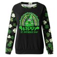 thumbnail image 5 of Pompotops Femmes St. Patrick'S Day Mode Imprimé en Vrac Manches Longues Chemisier Col Rond Casual Pull Tops Pullshirt Dégagement, 5 of 5