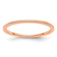thumbnail image 1 of Diamond2Deal 14k Or Rose 1.2mm Milgrain Bande Empilable pour Femmes Taille 7, 1 of 3