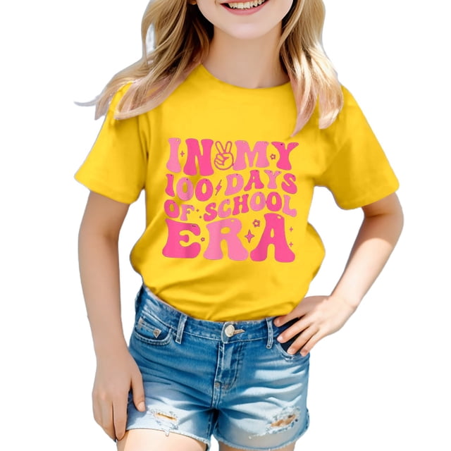 TZEWGL Tees For Kid Short Sleeve Graphic Prints Crew Neck Blouse For Kids size 2-3T