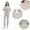Grey, variant on Xfvqtps Scrubs Set for Women V-Neck Short Sleeve Stretch Scrub Top and Elastic Waist Jogger Pants Solid Color Pocket Anti Wrinkle Soft Nursing Uniform Set Working Uniform Set Pink
