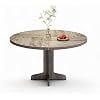 47.2" Round Dining Table for 4-6 People, Modern Kitchen Table with Thick Engineered Wood Top and Sturdy Wood Base, Round Dinner Table for Dining Room, Kitchen, Living Room，Grey