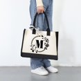 thumbnail image 3 of MesaSe Sac à Main en Toile Mode pour Femmes Imprimé Lettres Fleurs Couleur Frappé Portable, 3 of 6