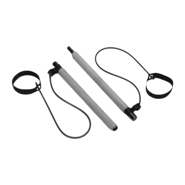 jinwen 2 Sections Pilates Bar Exercise Stick for Power Lifting Indoor Outdoor Squat Gray