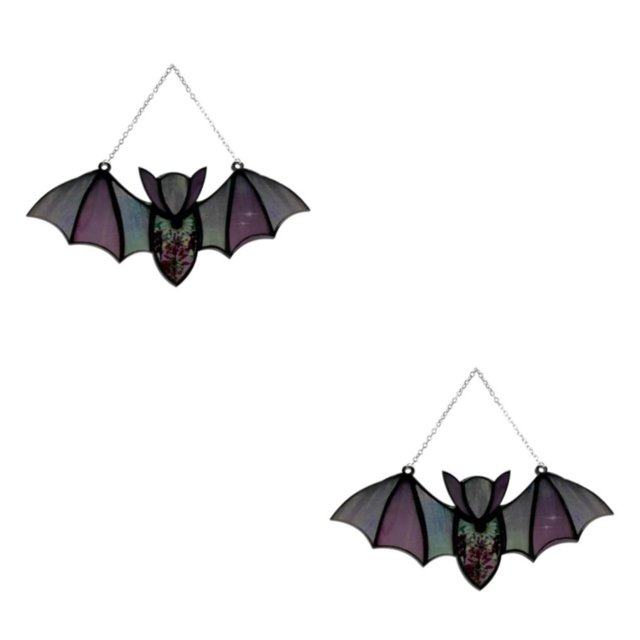 Transemion Practical Stained Glass Suncatcher - Widely Used Halloween Stained Decor Hanging B 2Set