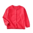 thumbnail image 2 of Cardigan en Tricot Polaire pour Enfants, Chandail à Manches Longues à Col Rond pour Garçons/filles, Hiver, Super Doux, Rouge Melon D\'eau 4-5 Ans, 2 of 6