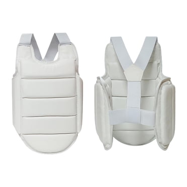 jinwen Karate Chest Protector Guard Practical PU EVA Easy to Wear Taekwondo Protector Rib Protector for Boxing Kickboxing Volleyball L