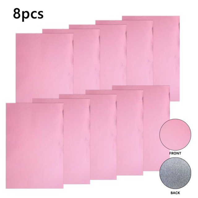 Elodie 8 Pieces Metallic Cardstock Paper Construction Paper Multipurpose Foil Board for Pink