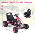 thumbnail image 3 of Gymax Kart à Pédales pour Enfants à 4 Roues avec Embrayage et Frein à Main Roues Multi-Terrain Rose Rose, 3 of 10