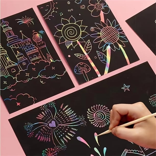 Papier à gratter - 10 feuilles de papier à faire soi-même | Livre de bricolage pour enfants | Livre de dessin créatif coloré Bok Fournitures d' art de jardin d'enfants pour les activités Papier à gratter - 10 feuilles de papier à faire soi-même | Livre de bricolage pour enfants | Livre de dessin créatif coloré Bok Fournitures d' art de jardin d'enfants pour les activités