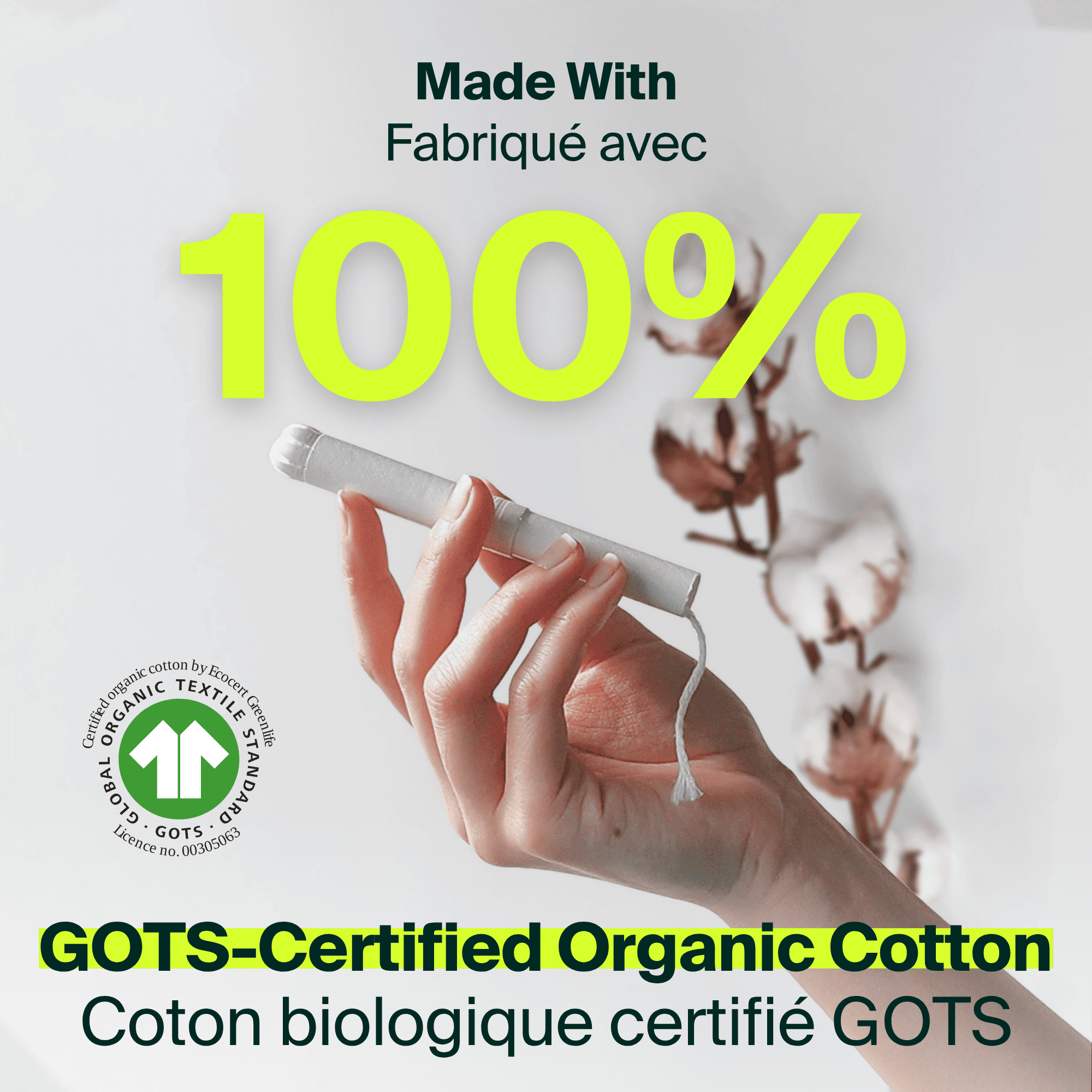 Iris + Arlo Organic Tampons Glossed Cardboard Applicator, Regular, 100% Cotton, Chemical-Free, Non-toxic, No plastic (16 Count)