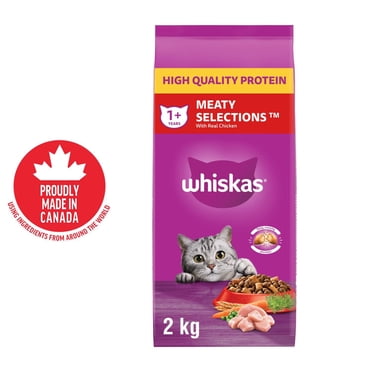 WHISKAS Adult Dry Cat Food Meaty Selections With Real Chicken 2kg