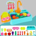 thumbnail image 2 of Kids Kitchen Playset Creative Electric Dishwasher Pretend Play Toy Kitchen Toy, 2 of 10