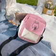 thumbnail image 2 of TopLLC Small Crossbody Bag for Women/Men, Matching Color Canvas Shoulder Bag with Rabbit Pattern, Mini Messenger Satchel Bag with Adjustable Strap, Lightweight Casual Crossbody Purse Gifts for Student, 2 of 7