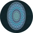 thumbnail image 1 of Ahgly Company Machine Washable Indoor Square Transitional Glacial Blue Ice Blue Area Rugs, 3' Square, 1 of 7