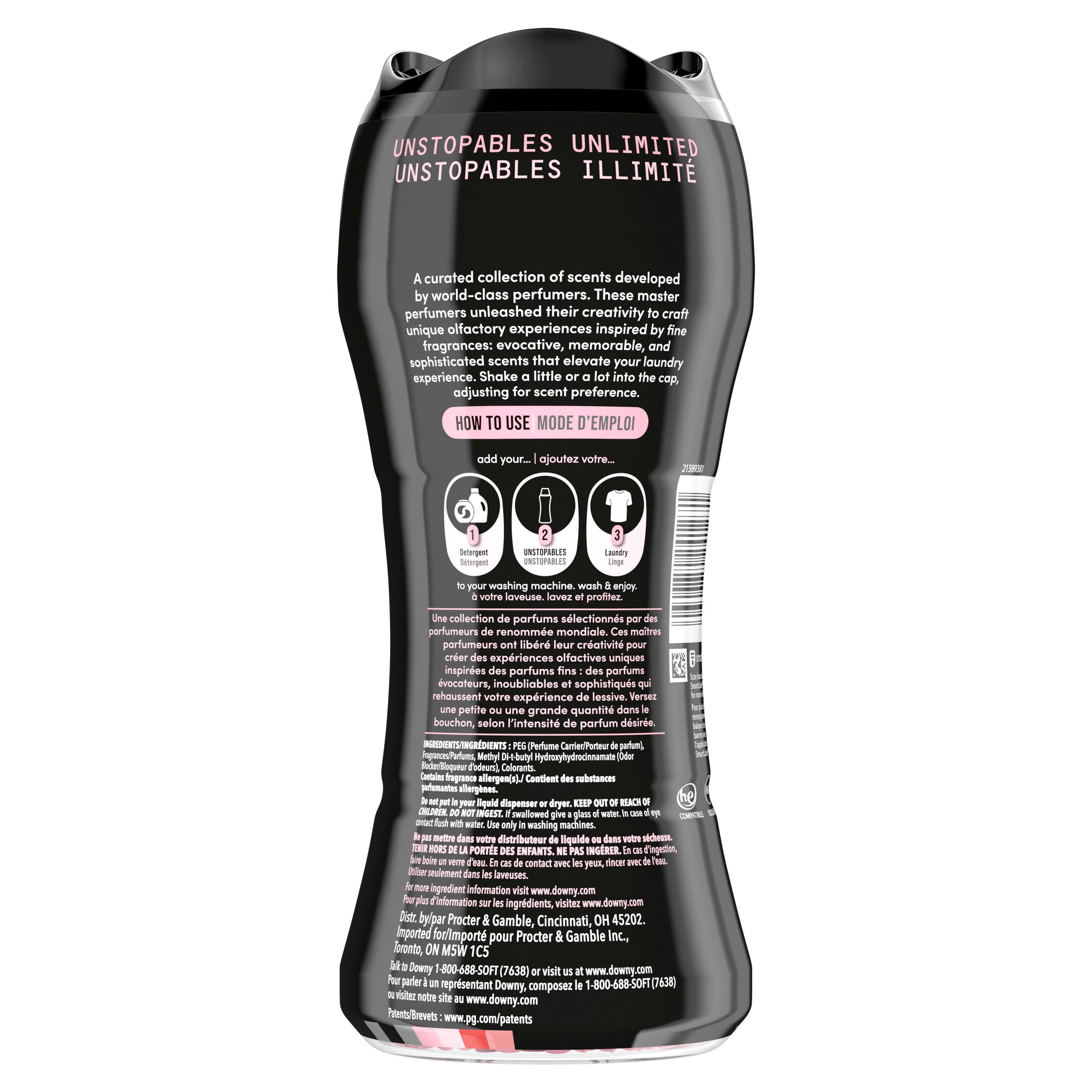 Perles rehausse-parfum pour la lessive Downy Unstopables collection Illimitée, nº 15, parfum fin, perles parfumées pour une fraîcheur longue durée
