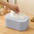 thumbnail image 4 of yulier Tissue Box Cover Plastic Tissue Holder Disposable Paper Hand Towels Napkins Face Towels Storage Box for Kitchen Bathroom Bedroom Office Tabletop Car, Gray, 4 of 6