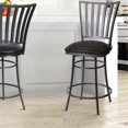 thumbnail image 2 of Stellan Commercial Grade Black Metal Swivel Counter Stool, 2 of 8