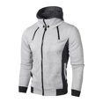 thumbnail image 2 of RXIRUCGD Veste Décontractée à Capuche à Manches Longues avec Poche Zippée pour Hommes, Blanc, Taille : m, 2 of 4