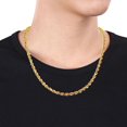 thumbnail image 2 of Miabella Men's 10K Yellow Gold Necklace and Bracelet Rope Chain Set, 20", 2 of 3