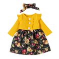 thumbnail image 2 of EGNMCR Headbands for Kids Toddler Girl Ribbed Leopard Printed Flutter-Sleeve Dress Baby Suit Girl Server, 2 of 9