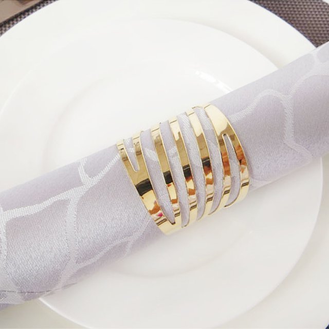 12pcs Back Pattern Wedding Napkin Rings Table Decoration Family Gatherings Hollow Out Family Gatherings Everyday Use Napkin Buckle Holder