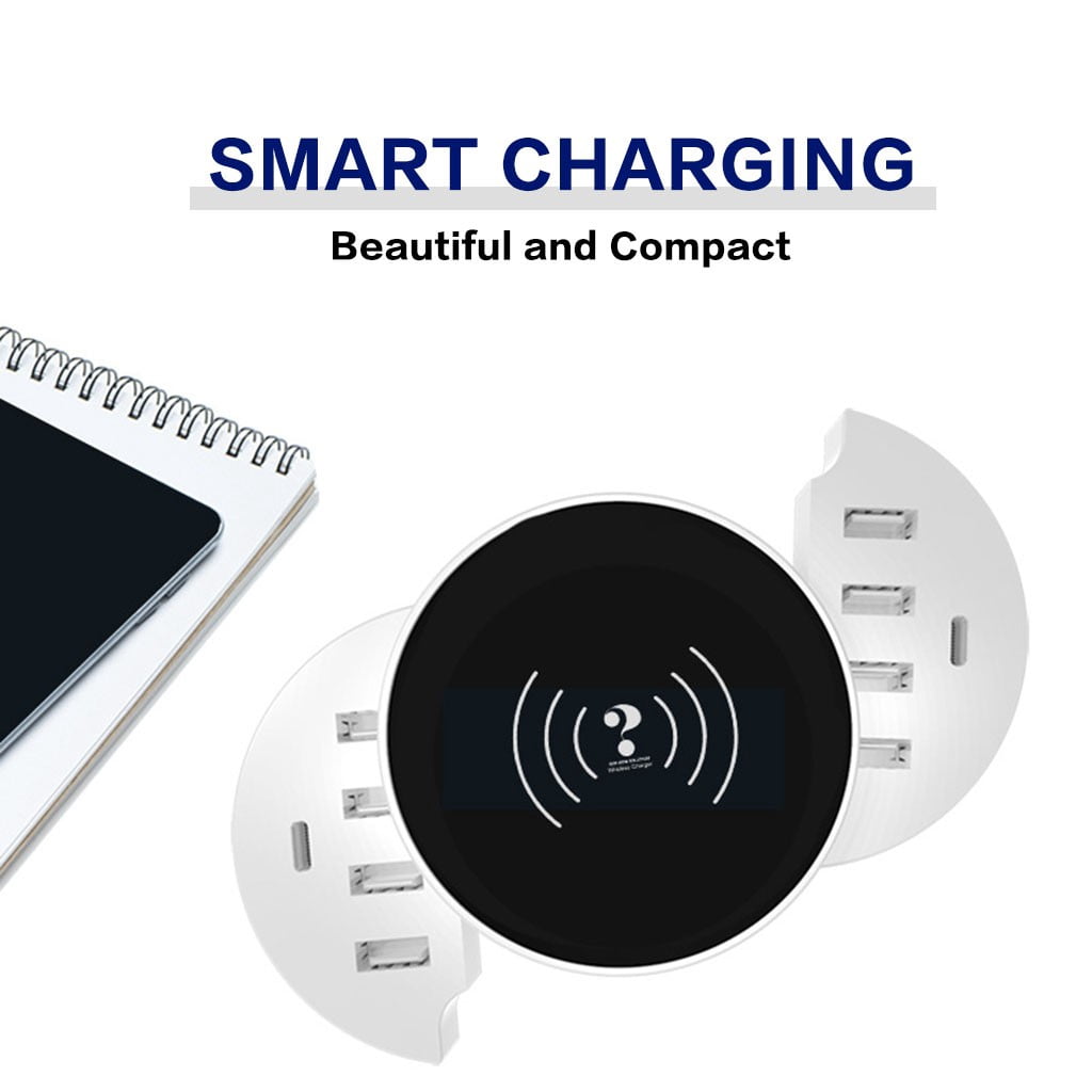 Yhmxh Smart Home Smart Home Gadgets USB multi-purpose round wireless intelligent charging multi-port charger multi-port equipment
