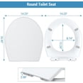 thumbnail image 4 of Bingirl Siège de Toilette Rond à devant Plat Blanc Durable de 17 Pouces avec Fermeture en Douceur et Installation Rapide, 4 of 7