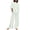 White, variant on Pisexur Women's 2 Piece Outfit Cotton Linen Set for Women Short Sleeve Pullover with Drawstring Long Pants Tracksuit Jogger Set Solid Color Trousers Casual Two-Piece Suit