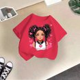 thumbnail image 5 of MEZZALL T-Shirt Graphique Mignon pour Fille, Col Rond, Manches Courtes, Tee d'Été Décontracté, T-Shirts Hauts, Rose Vif, 5-6 Ans, 5 of 5