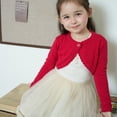 thumbnail image 3 of zbxnLI Toddler Girls Bolero Cardigans Lightweight Long Sleeve Knit Open Front Cropped Cardigan Sweaters, 3 of 9