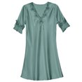 thumbnail image 5 of Bigersell Robes Mini pour Femmes Liquidation Femme Col en V Manches Courtes au-Dessus du Genou Robe de Nuit Style D-101 Robes de Mariée pour Invitée Grande Taille Robes d'Été, Vert TG, 5 of 5