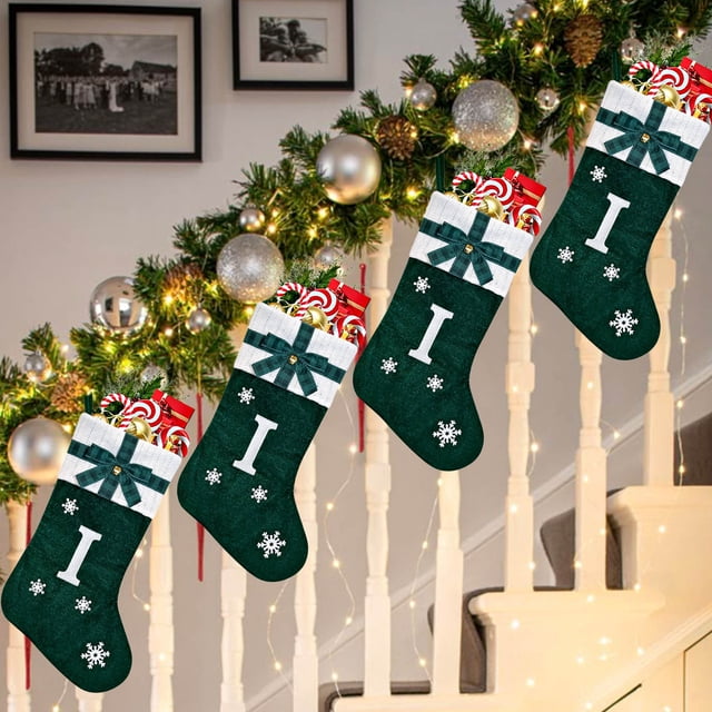 Knitted Hosiery Wool Hosiery Embroidered Letter Children's Candy Gift Bag Christmas Stocking Gift Bag