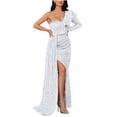 thumbnail image 2 of UPPADA Robe de Cocktail pour Femmes à Manches Longues Robe d'Invitée de Mariage Fente Latérale Robe Formelle Évasée Taille Haute Robe de Fête Robe de Bal Robe de Cocktail Extérieur, 2 of 7