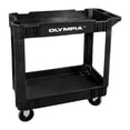 thumbnail image 1 of Olympia Tools 500 Pound Capacity Plastic Rolling Utility Cart w/ Shelves, Black, 1 of 10