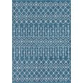 thumbnail image 2 of Tapis d'Intérieur et d'Extérieur à Flatweave Transitionnel Géométrique Tribal, 7' x 10', Turquoise/gris, 2 of 2
