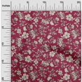 thumbnail image 1 of oneOone Tissu Georgette Viscose Carmin Rouge Feuilles & Floral Artistique Projets de Couture Tissu Imprimé au Mètre 42 Pouces de Large, 1 of 4