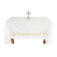 thumbnail image 1 of FixtureDisplays® Grande Nappe de Communion Sacrée « en Mémoire de Moi » Broderie devant d'Autel Housse 52X96 Pouces Encriptions Dorées 15174, 1 of 11