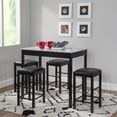 thumbnail image 3 of Hampton Three-Piece Faux Marble Tavern Set, Black, 3 of 9
