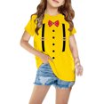 thumbnail image 1 of Penkiiy T-Shirts Garçons Filles Imprimés 3D Graphiques Col Rond Manches Courtes pour Enfants 13 Ans Jaune, 1 of 4